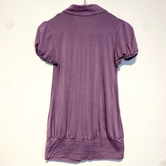 ๐๏ธ 4 for 20$ / Urban Behavior Ruffle Short Sleeve Tee / Purple / M - Picture 5 of 10